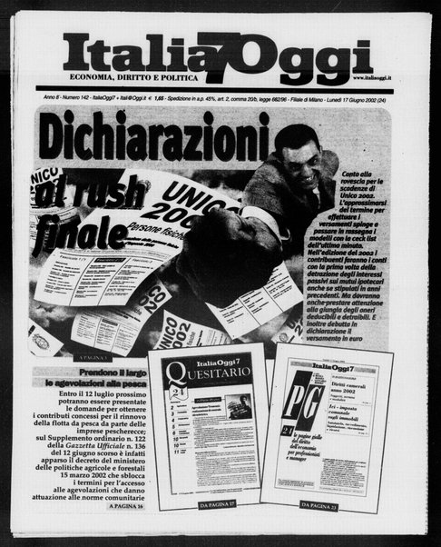 Italia oggi : quotidiano di economia finanza e politica